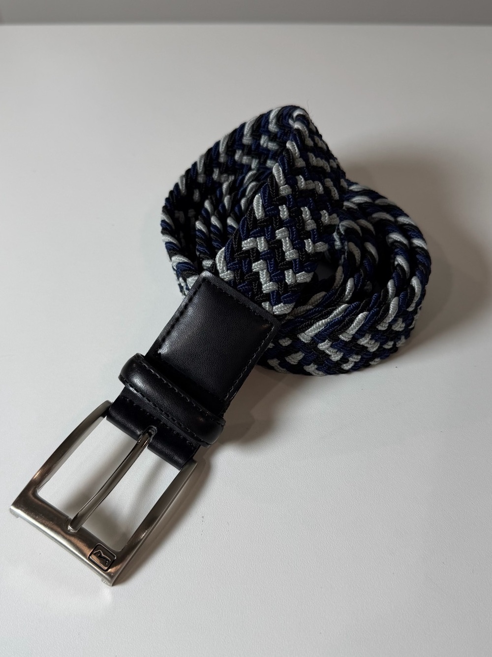 PGA Tour XL 42-44 Navy Gray Braided Woven Men's Golf Stretch Performance Belt